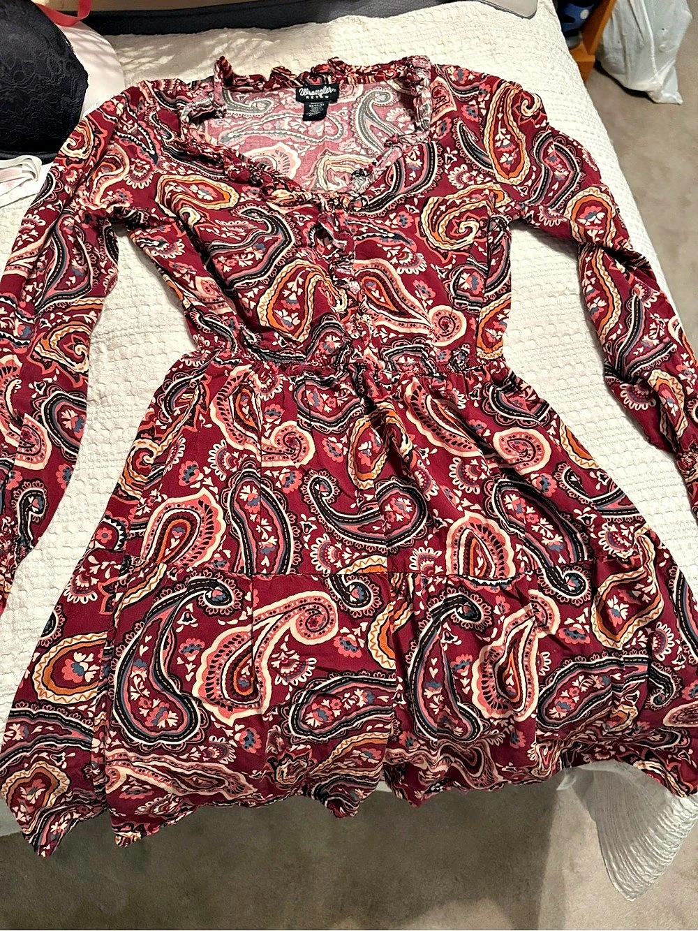 Wrangler Paisley Mini Dress in Red & Multicolor
